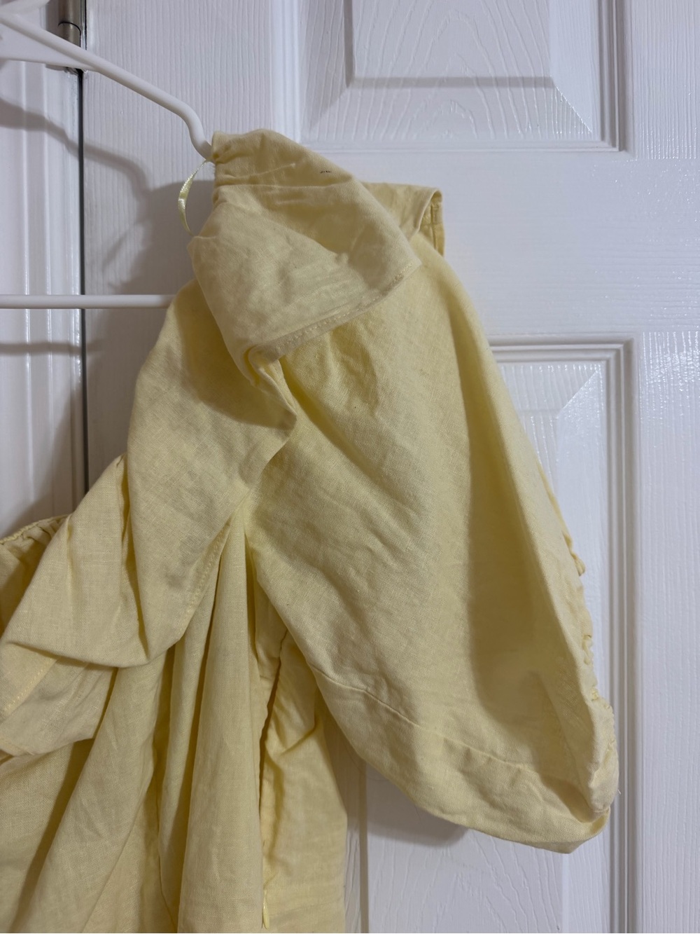 Yellow Ruffle Off-Shoulder Mini Dress - Picture 3 of 6